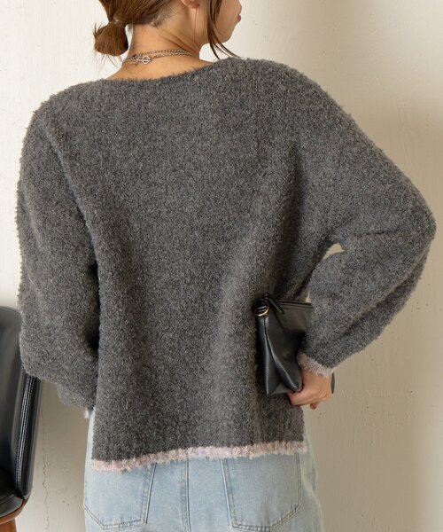 Jena espace merveilleux(ジェナ エスパスメルヴェイユ)の「バイカラークルーニット(ニット/セーター・レディース・チャコールグレー/イエロー/ベージュ・FREE)」の11枚目の写真