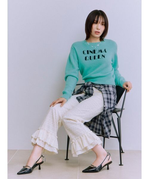 LILY BROWN(リリーブラウン)の「CINEMA QUEEN"ニットトップス(ニット/セーター・レディース・ホワイト/ミント/ブラック・F)」の5枚目の写真
