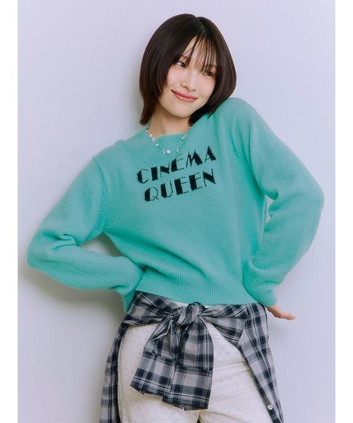 LILY BROWN(リリーブラウン)の「CINEMA QUEEN"ニットトップス(ニット/セーター・レディース・ホワイト/ミント/ブラック・F)」の6枚目の写真