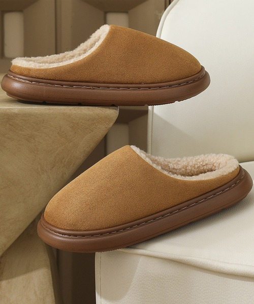 DAY CLOSET（デイ クローゼット）の「【男女兼用/柔らかソール】ムートン風フェイクスウェードボアスリッパ レディース メンズ（ルームシューズ/スリッパ・レディース・ブラック/ブラウン/ライトブラウン・24.0cm/23.0cm/26.0cm/25.0cm/27.0cm）」の13枚目の写真