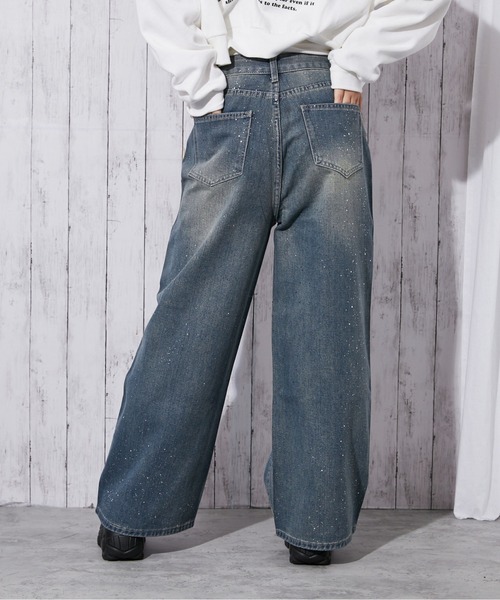 GORGE(ゴージ)の「《ラメ飛ばしデニム》レディース ストレートパンツ ノンストレッチ クール見え 秋冬(その他パンツ・レディース・ブラック/ブルー・S/M)」の6枚目の写真