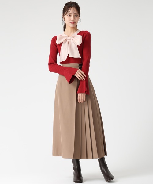 31 Sons de mode（トランテアン　ソン　ドゥ　モード）の「2025秋冬新作 シアーボウタイリブニット（ニット/セーター・レディース・オフホワイト/レッド/ブラック・ﾌﾘ-）」の12枚目の写真