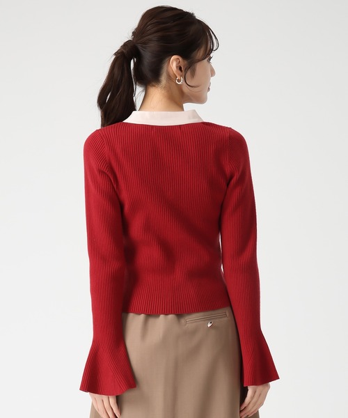 31 Sons de mode（トランテアン　ソン　ドゥ　モード）の「2025秋冬新作 シアーボウタイリブニット（ニット/セーター・レディース・オフホワイト/レッド/ブラック・ﾌﾘ-）」の20枚目の写真