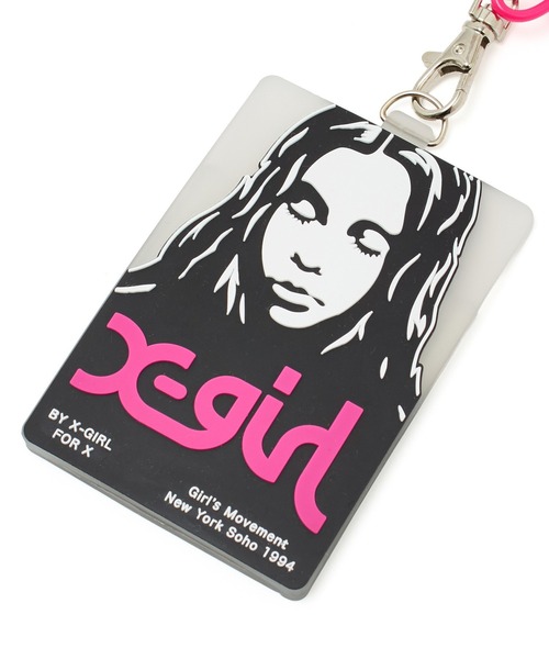 X-girl（エックスガール）の「FACE POSTER RUBBER PASS CASE（パスケース・レディース・ピンク/ブラック・ONE SIZE）」の6枚目の写真