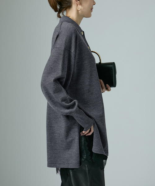 VERMEIL par iena（ヴェルメイユパーイエナ）の「over POLO ニット（ニット/セーター・レディース・チャコールグレー/ネイビー・FREE）」の21枚目の写真