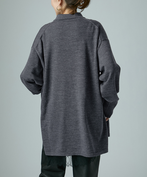 VERMEIL par iena（ヴェルメイユパーイエナ）の「over POLO ニット（ニット/セーター・レディース・チャコールグレー/ネイビー・FREE）」の22枚目の写真