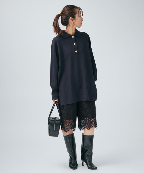 VERMEIL par iena（ヴェルメイユパーイエナ）の「over POLO ニット（ニット/セーター・レディース・チャコールグレー/ネイビー・FREE）」の15枚目の写真