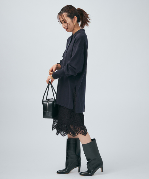 VERMEIL par iena（ヴェルメイユパーイエナ）の「over POLO ニット（ニット/セーター・レディース・チャコールグレー/ネイビー・FREE）」の16枚目の写真