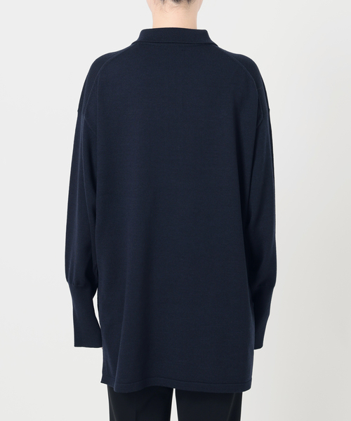 VERMEIL par iena（ヴェルメイユパーイエナ）の「over POLO ニット（ニット/セーター・レディース・チャコールグレー/ネイビー・FREE）」の3枚目の写真