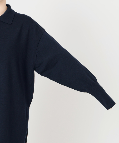 VERMEIL par iena（ヴェルメイユパーイエナ）の「over POLO ニット（ニット/セーター・レディース・チャコールグレー/ネイビー・FREE）」の5枚目の写真