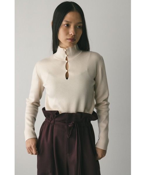 STYLEMIXER（スタイルミキサー）の「2WAYネックニットトップ（ニット/セーター・レディース・アイボリー/ブラック/サックスブルー/グレー・FREE）」の2枚目の写真