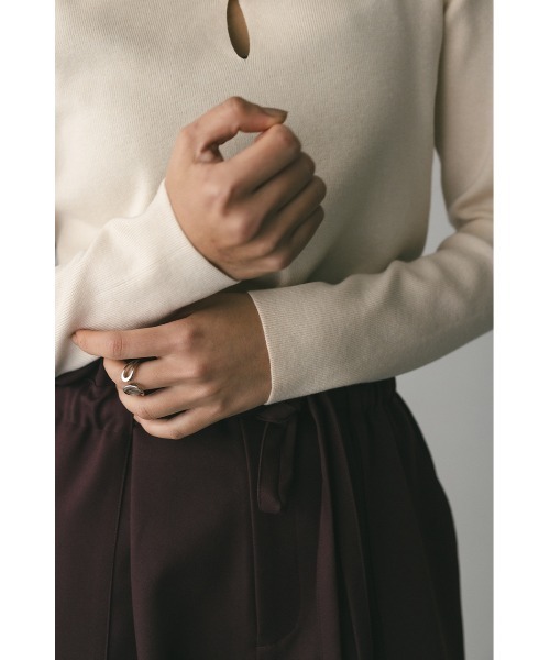 STYLEMIXER（スタイルミキサー）の「2WAYネックニットトップ（ニット/セーター・レディース・アイボリー/ブラック/サックスブルー/グレー・FREE）」の10枚目の写真
