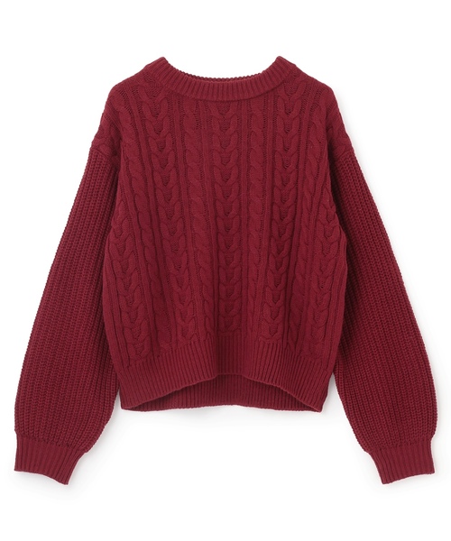 LOVETOXIC（ラブトキシック）の「【GOODPRICE】ケーブルニットプルオーバー（ニット/セーター・キッズ・エンジ/トップグレー/ブラック/アイボリー・S:140cm/M:150cm/L:160cm/130cm）」の12枚目の写真