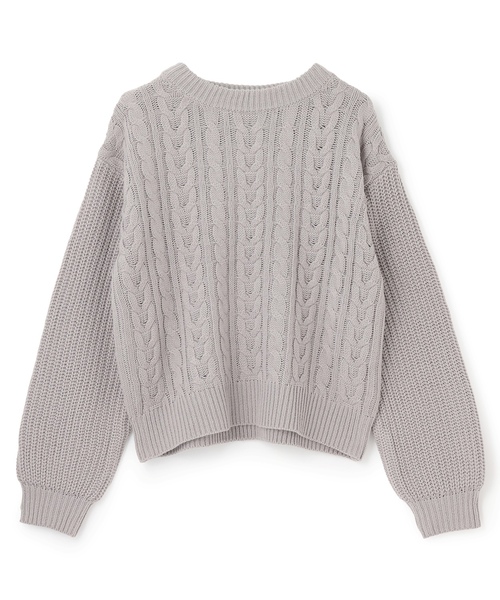 LOVETOXIC（ラブトキシック）の「【GOODPRICE】ケーブルニットプルオーバー（ニット/セーター・キッズ・エンジ/トップグレー/ブラック/アイボリー・S:140cm/M:150cm/L:160cm/130cm）」の13枚目の写真