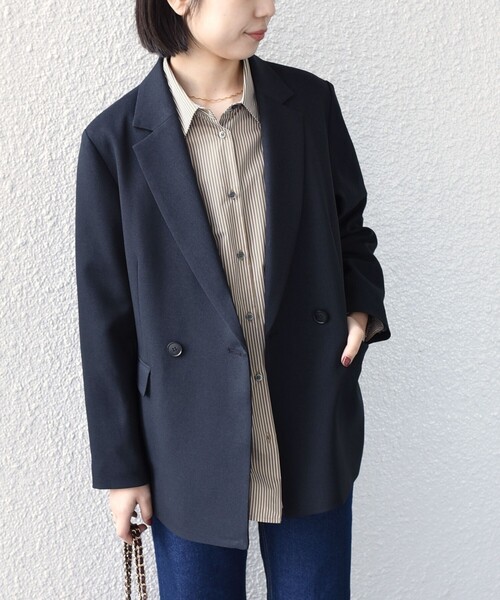SHIPS Colors:ウールライク ダブルボタン ジャケット2（セットアップ