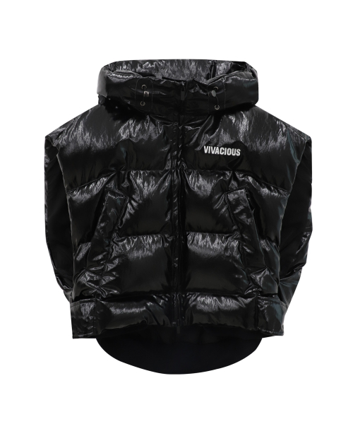 Vivacious(ビバシャス)の「Rose Gloss Vest BLACK(ダウンベスト・レディース・ブラック・FREE)」の4枚目の写真