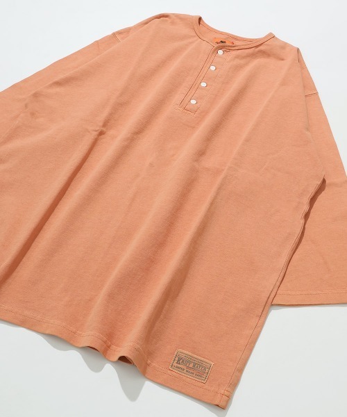 KRIFF MAYER（クリフメイヤー）の「【綿100％】ピグメント七分袖ヘンリーTシャツ（Tシャツ/カットソー・メンズ・グリーン/チャコール/パープル/サンドベージュ/オレンジ・LARGE/X-LARGE/MEDIUM）」の5枚目の写真