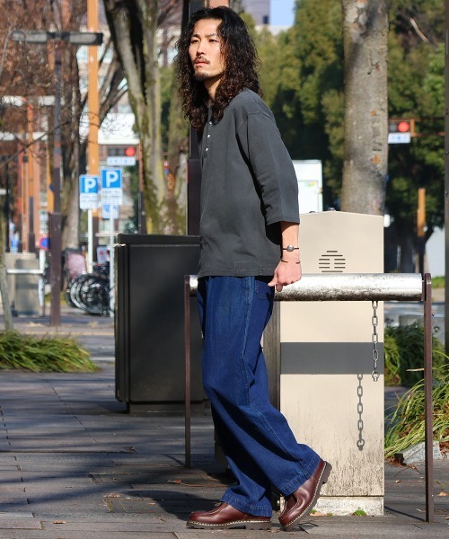 KRIFF MAYER（クリフメイヤー）の「【綿100％】ピグメント七分袖ヘンリーTシャツ（Tシャツ/カットソー・メンズ・グリーン/チャコール/パープル/サンドベージュ/オレンジ・LARGE/X-LARGE/MEDIUM）」の8枚目の写真