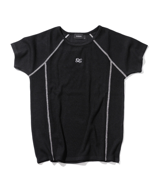 MASSNOUN(マスノウン)の「アンメザードロゴスリーブ半袖MSSISV001-BK(Tシャツ/カットソー・レディース・その他・MEDIUM/LARGE)」の1枚目の写真