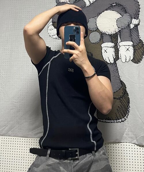MASSNOUN(マスノウン)の「アンメザードロゴスリーブ半袖MSSISV001-BK(Tシャツ/カットソー・レディース・その他・MEDIUM/LARGE)」の2枚目の写真