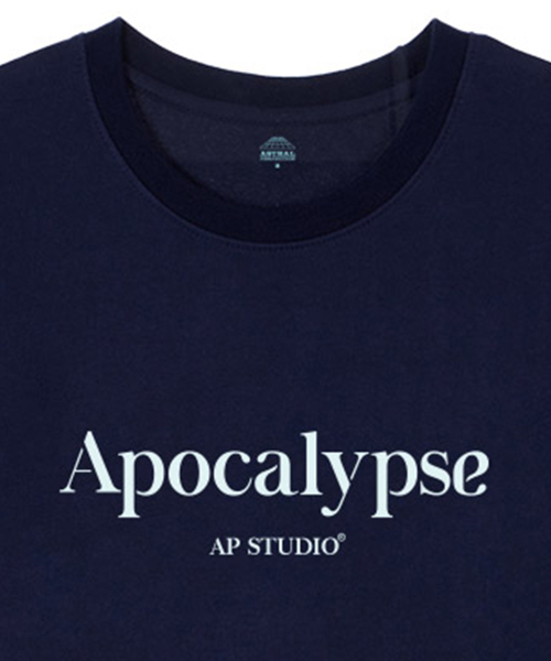 ASTRAL PROJECTION（アストラルプロジェクション）の「[オーバーサイズ]アポカリプス13番手綿ラウンドネック半袖Tシャツ_ネイビー（Tシャツ/カットソー・メンズ・その他・LARGE/MEDIUM/X-LARGE/XX-LARGE）」の3枚目の写真