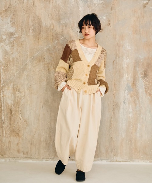 Crisp（クリスプ）の「ミックスニットカーディガン（カーディガン/ボレロ・レディース・アイボリー・FREE）」の2枚目の写真