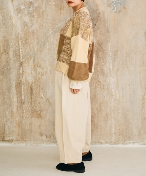 Crisp（クリスプ）の「ミックスニットカーディガン（カーディガン/ボレロ・レディース・アイボリー・FREE）」の3枚目の写真