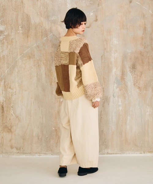 Crisp（クリスプ）の「ミックスニットカーディガン（カーディガン/ボレロ・レディース・アイボリー・FREE）」の4枚目の写真