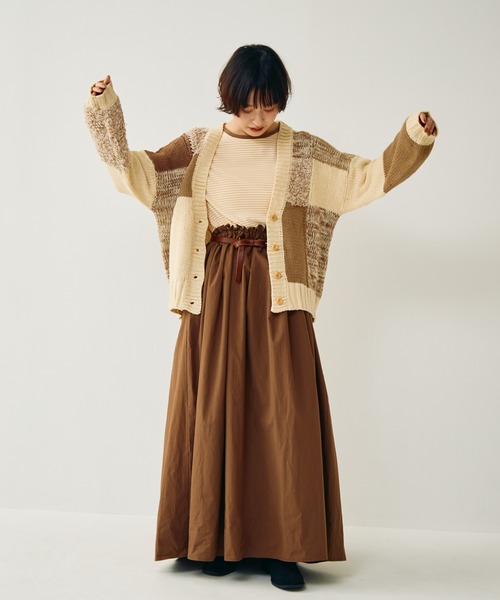 Crisp（クリスプ）の「ミックスニットカーディガン（カーディガン/ボレロ・レディース・アイボリー・FREE）」の9枚目の写真