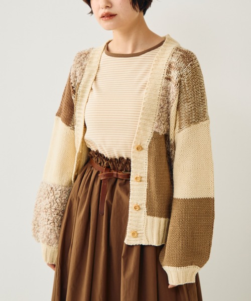 Crisp（クリスプ）の「ミックスニットカーディガン（カーディガン/ボレロ・レディース・アイボリー・FREE）」の17枚目の写真