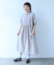 bulle de savon（ビュルデサボン）の「60sフレンチリネン シャツワンピース（ワンピース）」