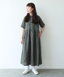 bulle de savon | 60sフレンチリネン シャツワンピース(ワンピース)