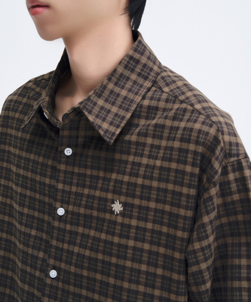 SLOW RECORD HOUSE（スローレコードハウス）の「ヴィンテージチェックシャツ_カーキ（シャツ/ブラウス・レディース・その他・LARGE/SMALL/MEDIUM）」の7枚目の写真