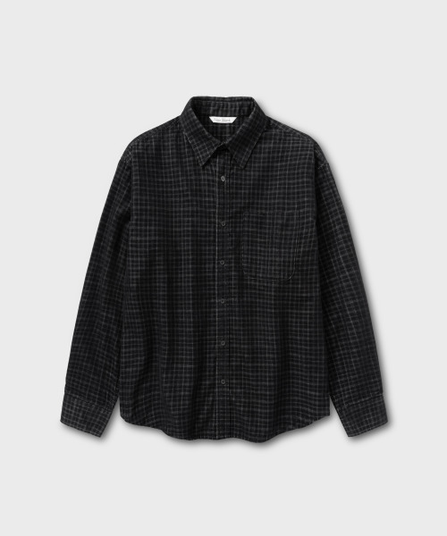 NONBLANK(ノンブランク)の「コットンベルベットチェックシャツ_BLACK(シャツ/ブラウス・メンズ・ブラック・MEDIUM/LARGE/X-LARGE)」の1枚目の写真