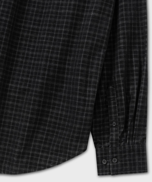 NONBLANK(ノンブランク)の「コットンベルベットチェックシャツ_BLACK(シャツ/ブラウス・メンズ・ブラック・MEDIUM/LARGE/X-LARGE)」の8枚目の写真
