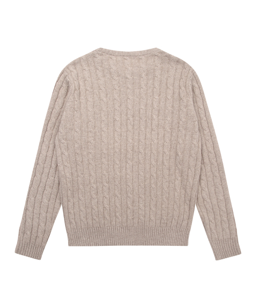 SOLEW（ソル）の「ラウンドケーブルニット_ベージュ（ニット/セーター・メンズ・その他・SMALL/MEDIUM/LARGE/X-LARGE）」の2枚目の写真