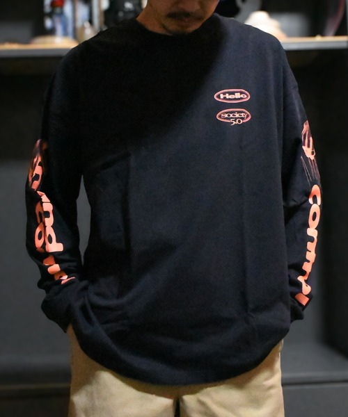 AFTERU(アフターユー)の「SOCIETY 5.0 L/S TEE(Tシャツ/カットソー・メンズ・ネイビー/ホワイト・L/M/S)」の2枚目の写真