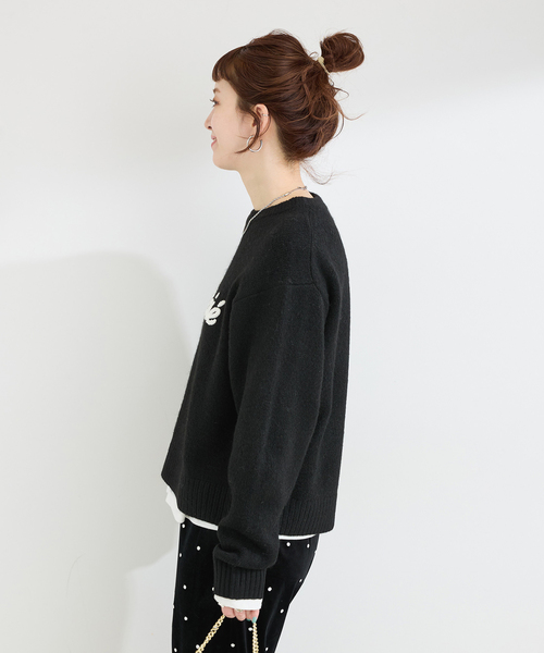 【未使用】定価3.5万円 PGG ロゴニット ブラック レディース Sサイズ セール】手洗い可 / サガラロゴニット（ニット/セーター）｜B.C STOCK
