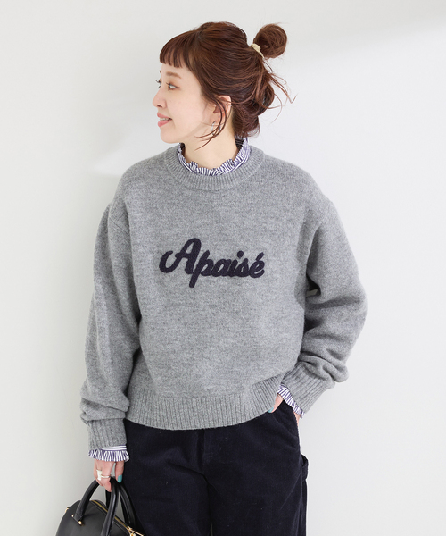 B.C STOCK（ベーセーストック）の「手洗い可 / サガラロゴニット（ニット/セーター・レディース・グリーン/ピンク/ブラック/チャコールグレー・FREE）」の12枚目の写真