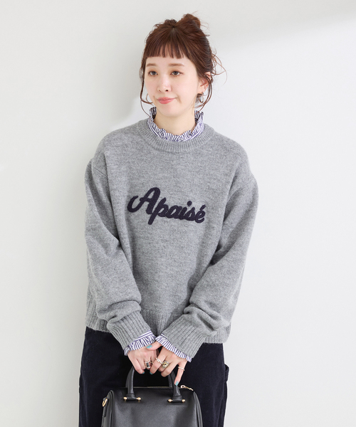 B.C STOCK（ベーセーストック）の「手洗い可 / サガラロゴニット（ニット/セーター・レディース・グリーン/ピンク/ブラック/チャコールグレー・FREE）」の13枚目の写真