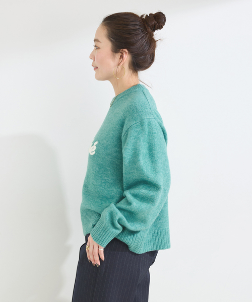 B.C STOCK（ベーセーストック）の「手洗い可 / サガラロゴニット（ニット/セーター・レディース・グリーン/ピンク/ブラック/チャコールグレー・FREE）」の20枚目の写真