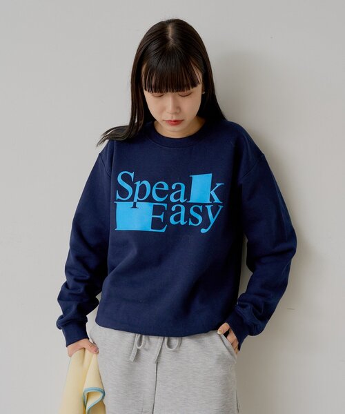 WHIMSIC（ウィムジック）の「【UNISEX/2サイズ展開】スピーク イージー スウェットプルオーバー（Tシャツ/カットソー・レディース・シルバー/ネイビー・1/2）」の3枚目の写真