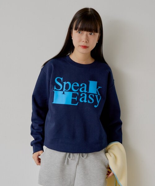 WHIMSIC（ウィムジック）の「【UNISEX/2サイズ展開】スピーク イージー スウェットプルオーバー（Tシャツ/カットソー・レディース・シルバー/ネイビー・1/2）」の5枚目の写真