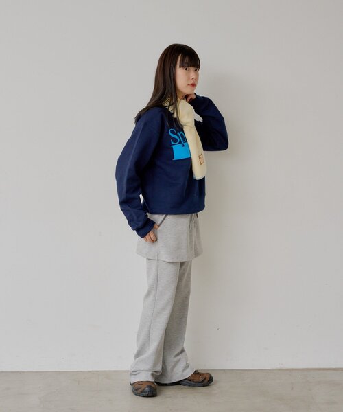 WHIMSIC（ウィムジック）の「【UNISEX/2サイズ展開】スピーク イージー スウェットプルオーバー（Tシャツ/カットソー・レディース・シルバー/ネイビー・1/2）」の11枚目の写真