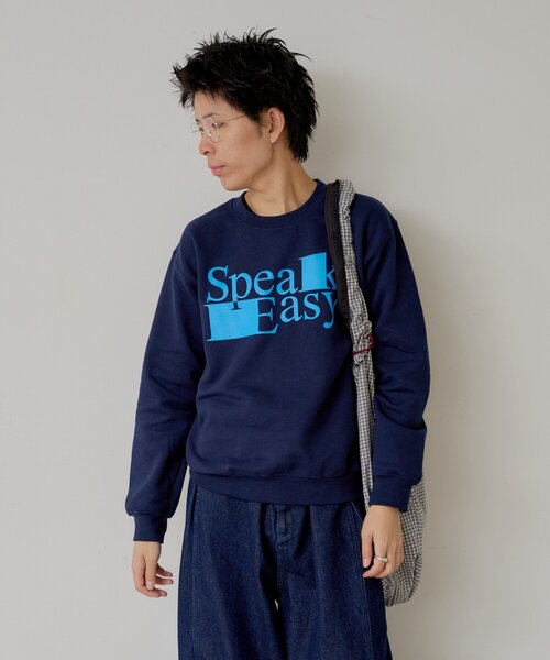 WHIMSIC（ウィムジック）の「【UNISEX/2サイズ展開】スピーク イージー スウェットプルオーバー（Tシャツ/カットソー・レディース・シルバー/ネイビー・1/2）」の13枚目の写真