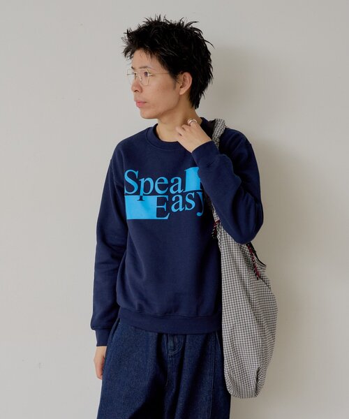 WHIMSIC（ウィムジック）の「【UNISEX/2サイズ展開】スピーク イージー スウェットプルオーバー（Tシャツ/カットソー・レディース・シルバー/ネイビー・1/2）」の14枚目の写真