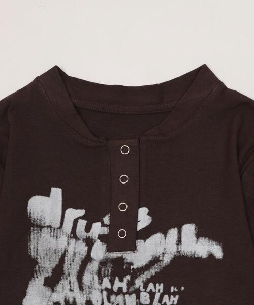 dispark（ディスパーク）の「DISPARK/【26年春夏新作】ヘンリーネックロゴトップ（Tシャツ/カットソー・レディース・ブラウン/アイボリー・FREE）」の14枚目の写真