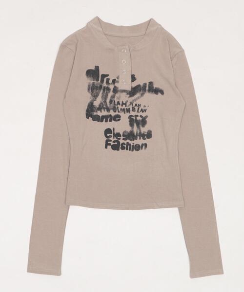 dispark（ディスパーク）の「DISPARK/【26年春夏新作】ヘンリーネックロゴトップ（Tシャツ/カットソー・レディース・ブラウン/アイボリー・FREE）」の11枚目の写真