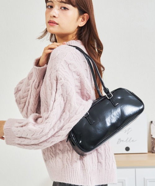 MISCH MASCH（ミッシュマッシュ）の「一部店舗限定 ロングハンドルボストンバッグ（ショルダーバッグ・レディース・ブラウン/ブラック・ﾌﾘ-）」の2枚目の写真