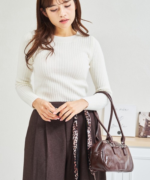 MISCH MASCH（ミッシュマッシュ）の「一部店舗限定 ロングハンドルボストンバッグ（ショルダーバッグ・レディース・ブラウン/ブラック・ﾌﾘ-）」の19枚目の写真